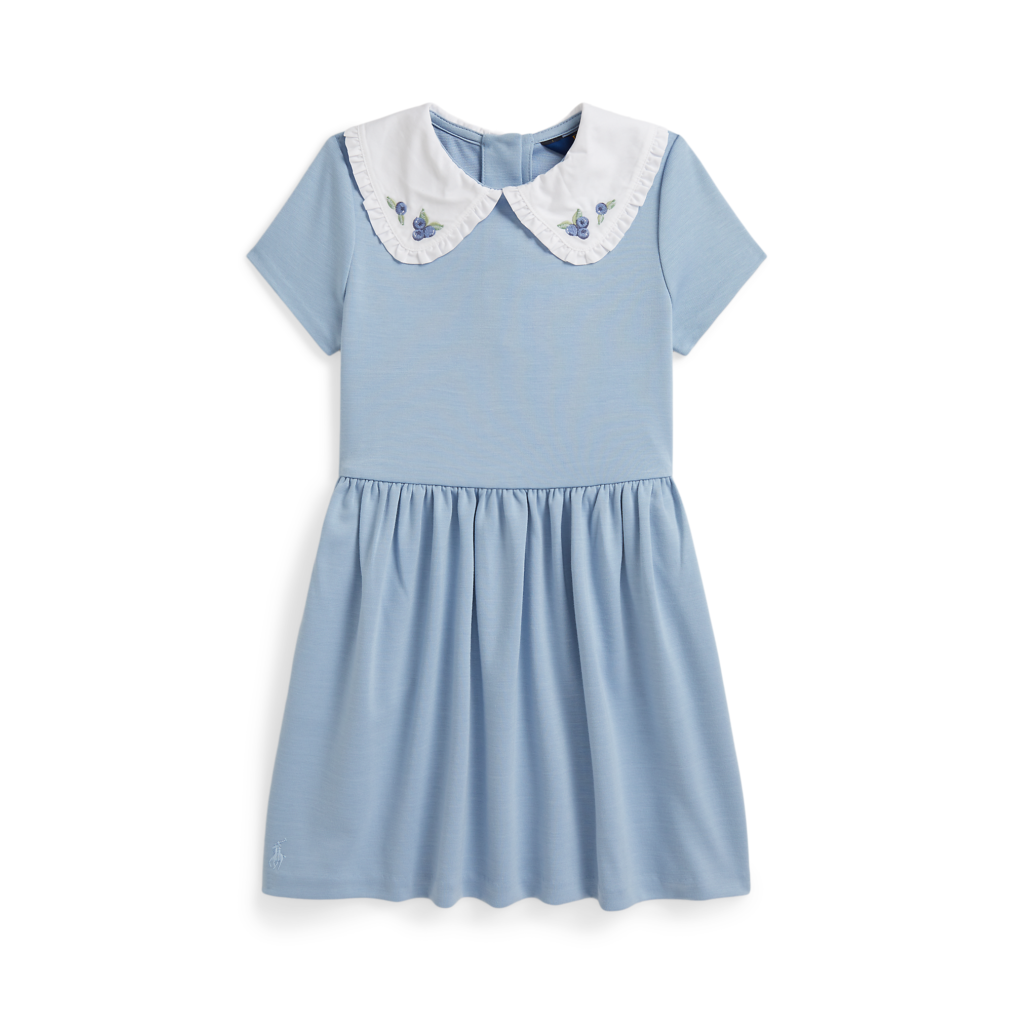 Polo Ralph Lauren - Robe extensible en ponte à col bleuets