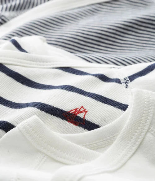 Petit Bateau - Lot de 3 Caches-couches Manches Longues