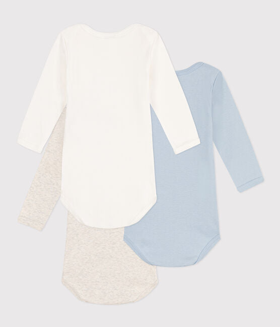 Petit Bateau - Lot de 3 Cache-couches Manches Longues