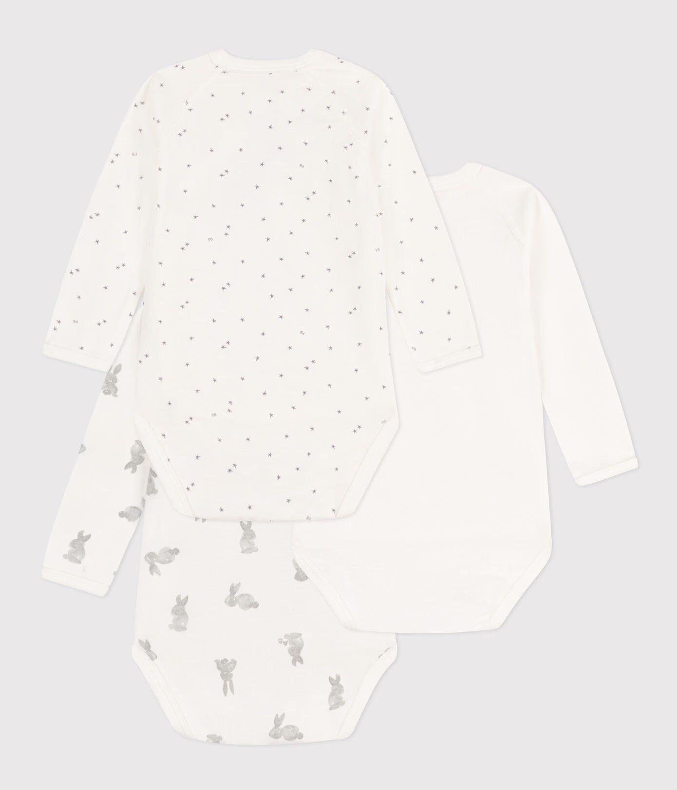 Petit Bateau - Lot de 3 Cache-couches Manches Longues