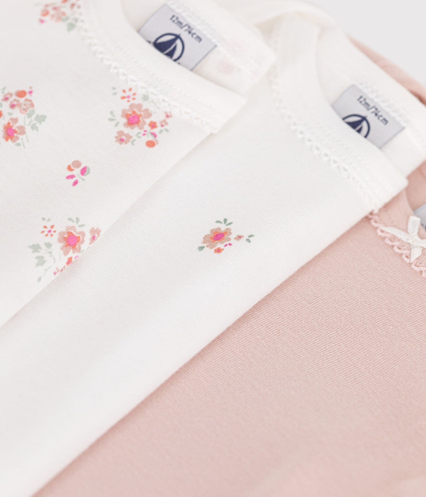 Petit Bateau - Set of 3 Long Sleeve Diaper Covers