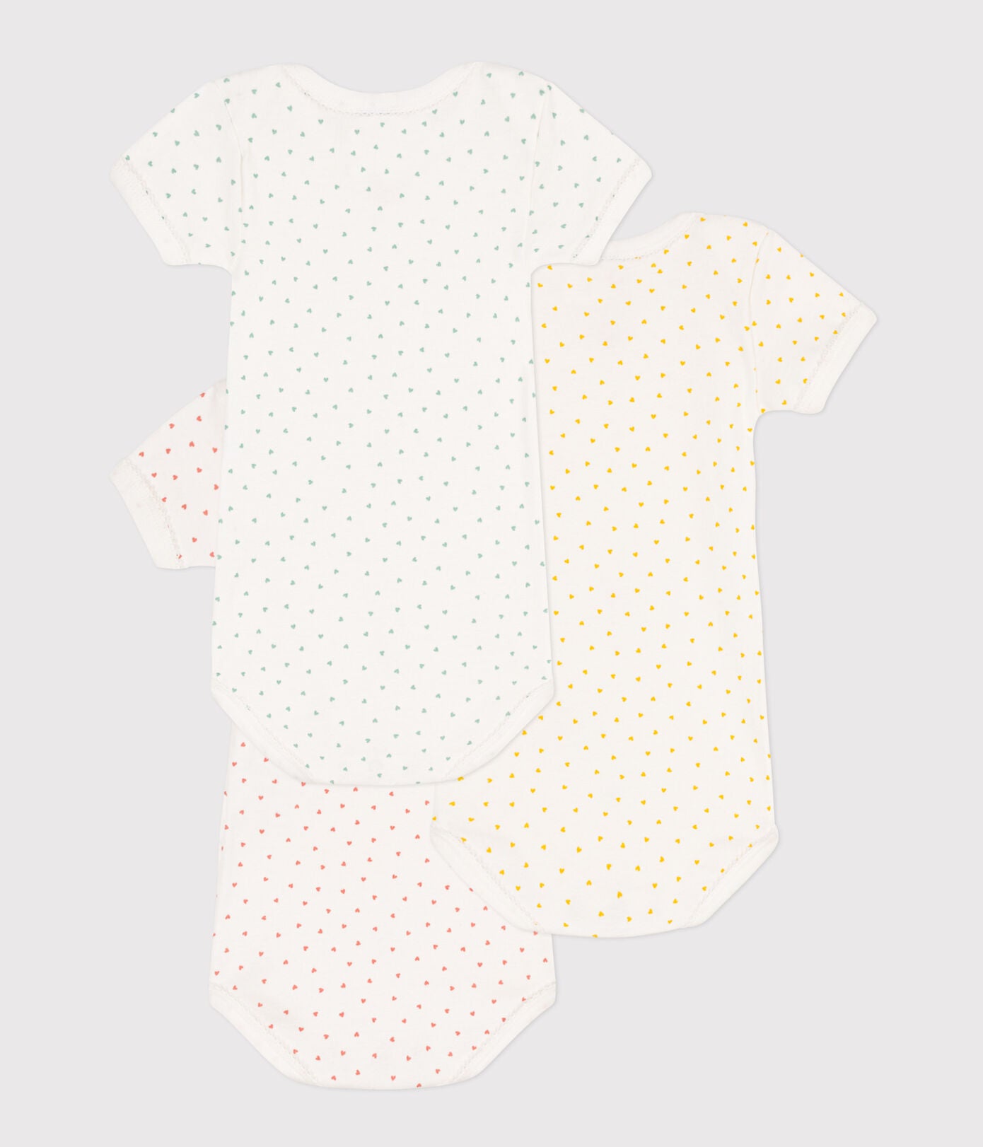 Petit Bateau - Lot de 3 Caches-couches Manches Courtes