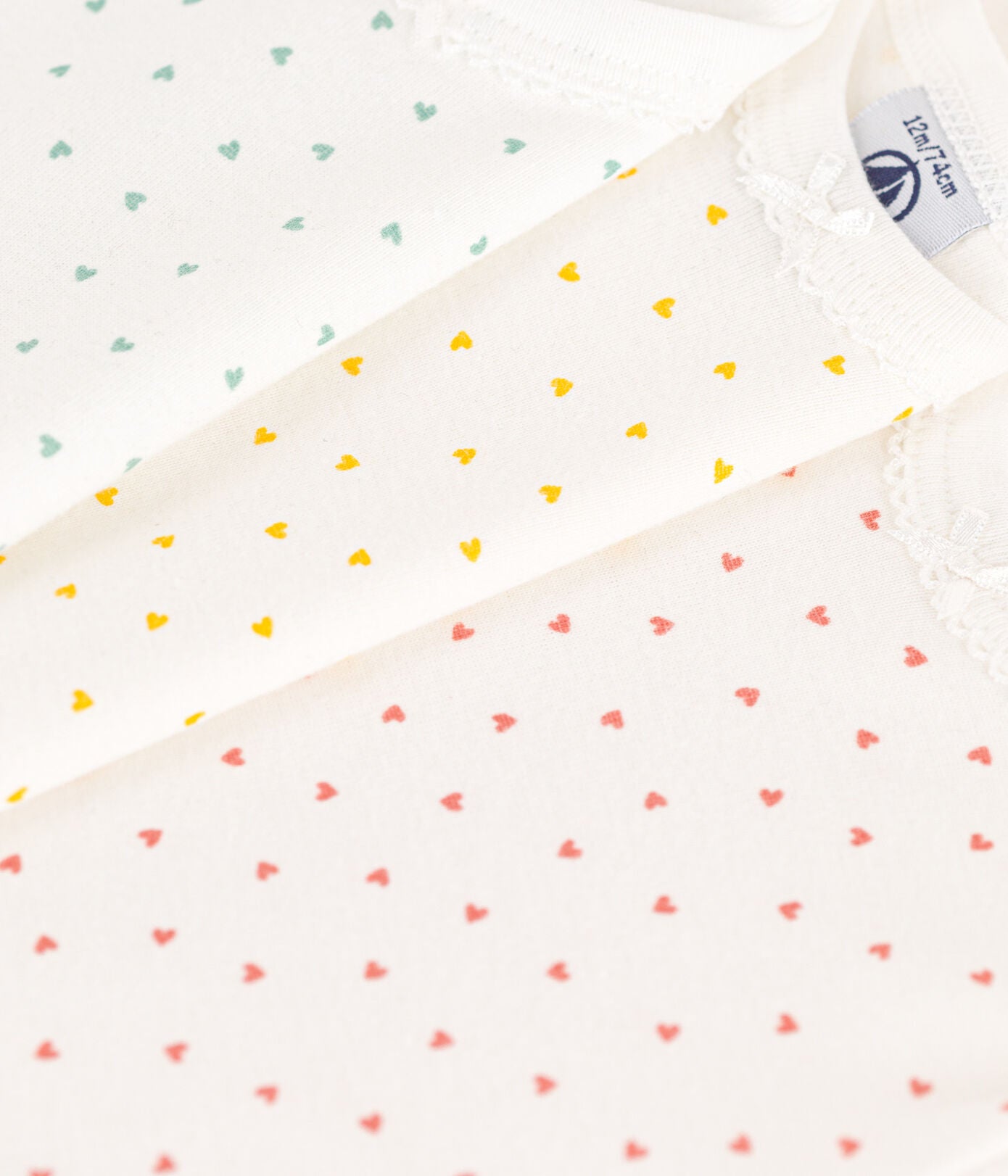 Petit Bateau - Lot de 3 Caches-couches Manches Courtes