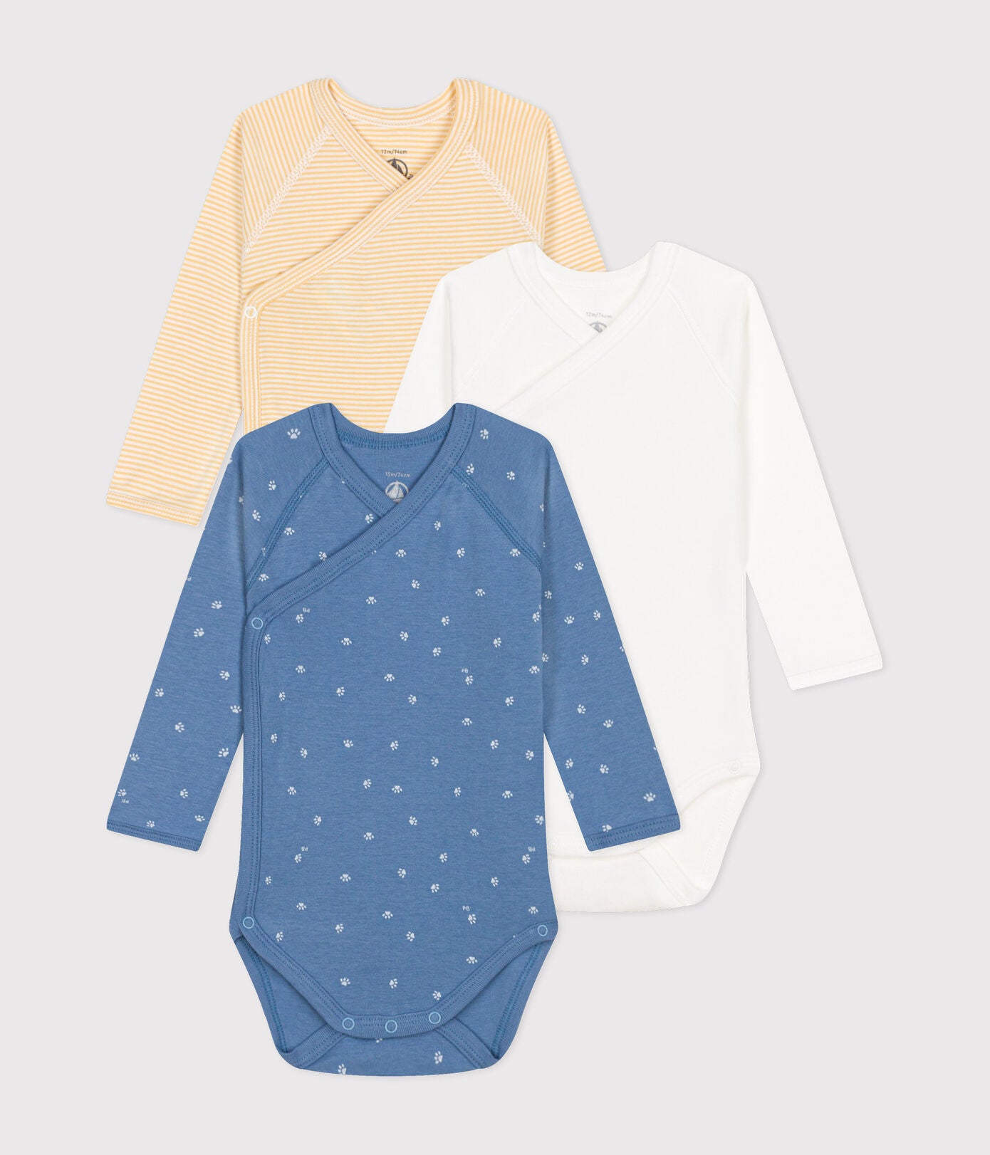 Petit Bateau - Set of 3 Long Sleeve Diaper Covers