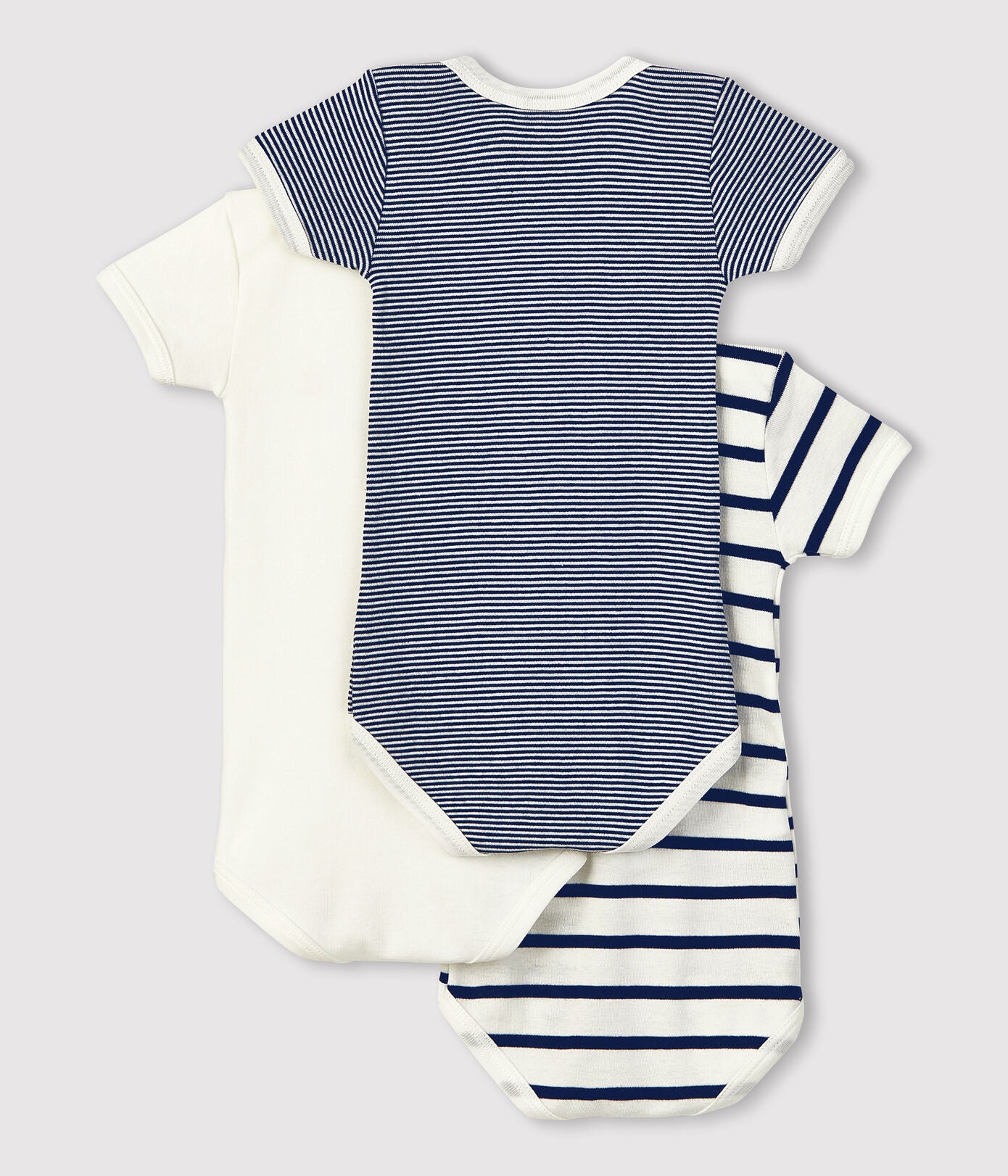 Petit Bateau - Lot de 3 Caches-couches Manches Courtes