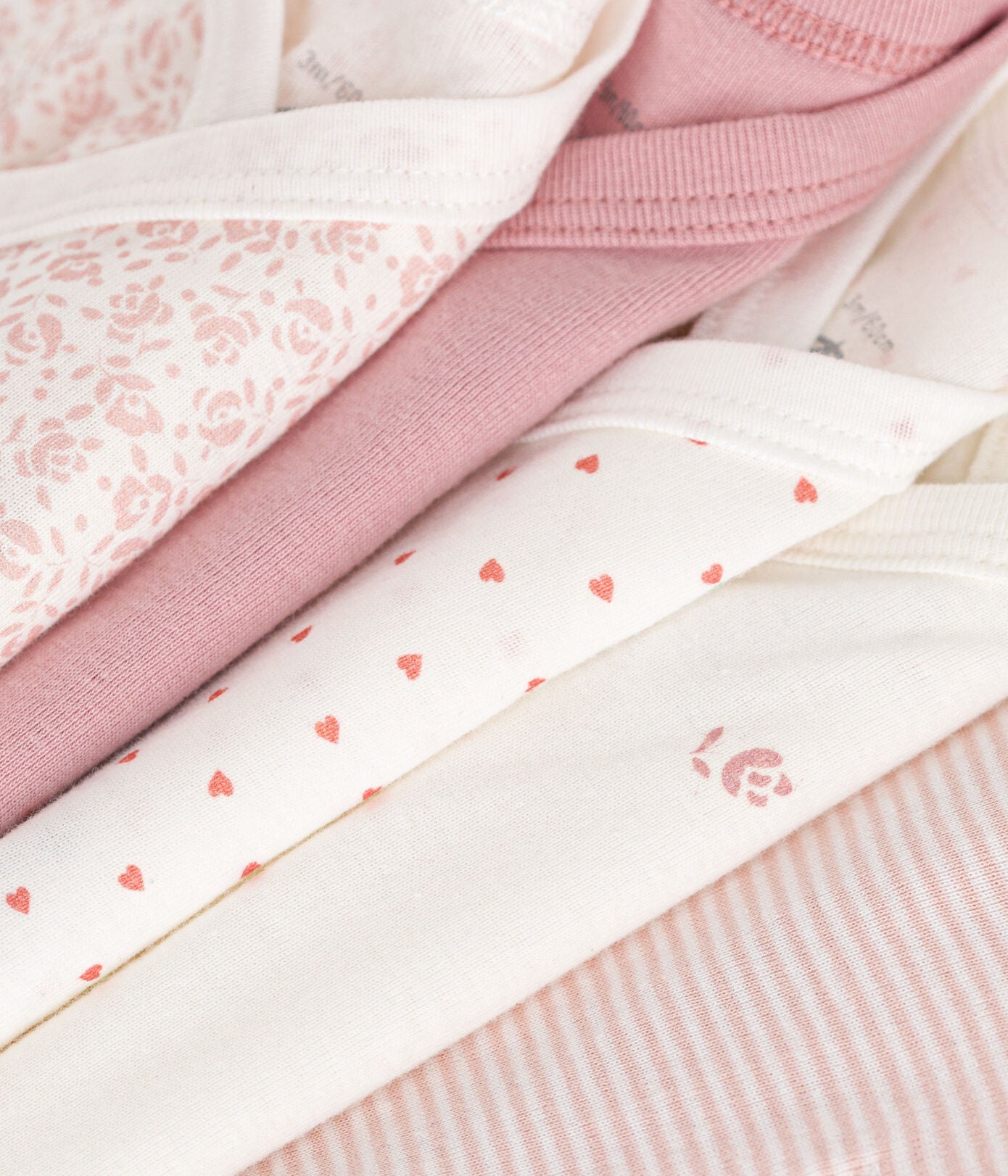 Petit Bateau - Lot de 5 Caches-couches Manches Longues