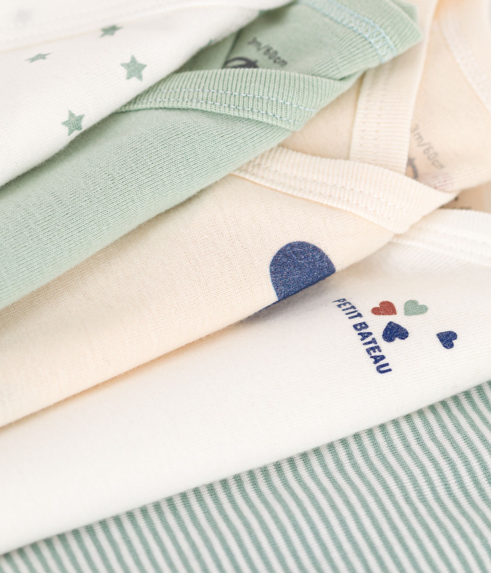 Petit Bateau - Set of 5 Long Sleeve Diaper Covers