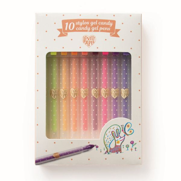 Djeco - Lot de 10 Stylos Gel Candy