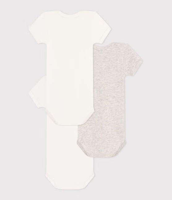 Petit Bateau - Lot de 3 Caches-couches Manches Courtes