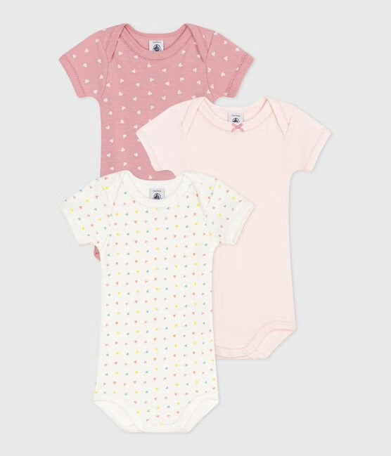 Petit Bateau - Lot de 3 Caches-couches Manches Courtes