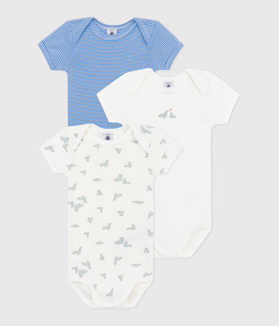 Petit Bateau - Pack of 3 Short Sleeve Diaper Covers