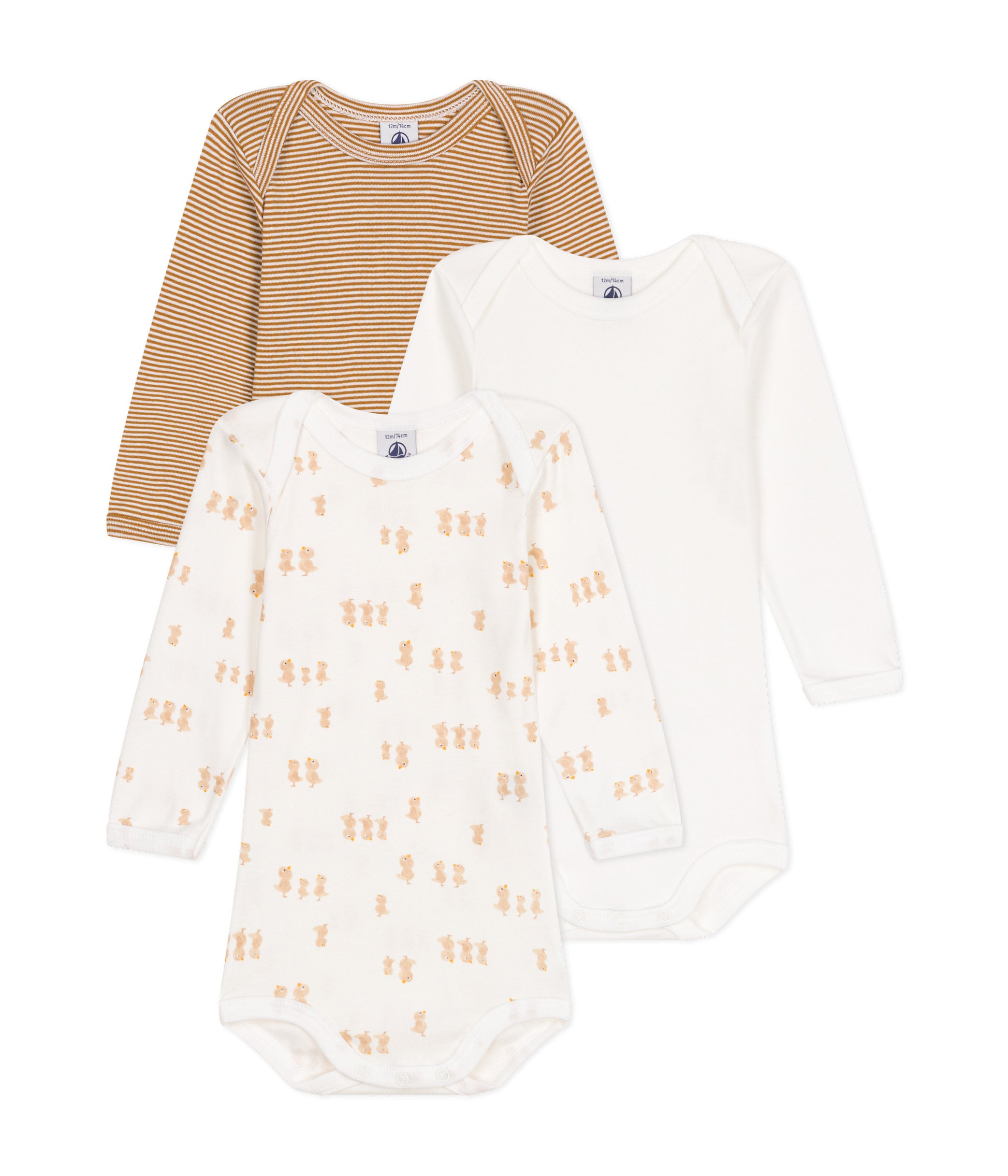 Petit Bateau - Set of 3 Long Sleeve Diaper Covers