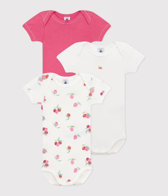Petit Bateau - Lot de 3 Caches-couches Manches Courtes