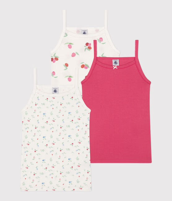 Petit Bateau - Lot de 3 Camisoles à bretelles