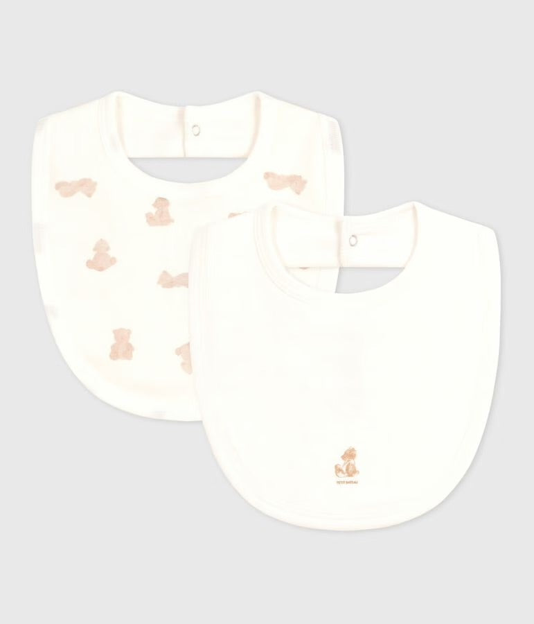 Petit Bateau - Lot de 2 Bavoirs Ourson