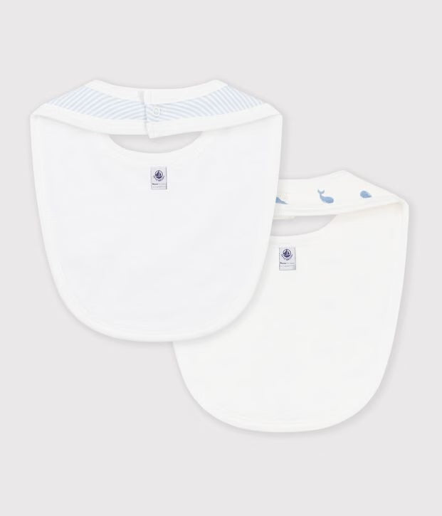Petit Bateau - Lot de bavoirs bébé en coton imprimé baleine