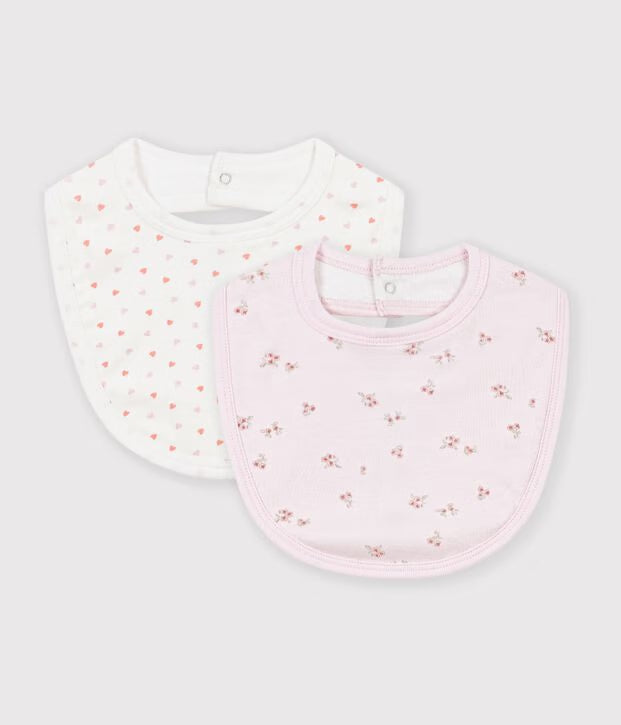 Petit Bateau - Pack of floral print cotton baby bibs