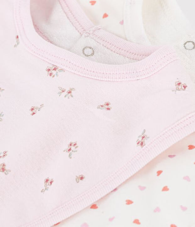 Petit Bateau - Pack of floral print cotton baby bibs