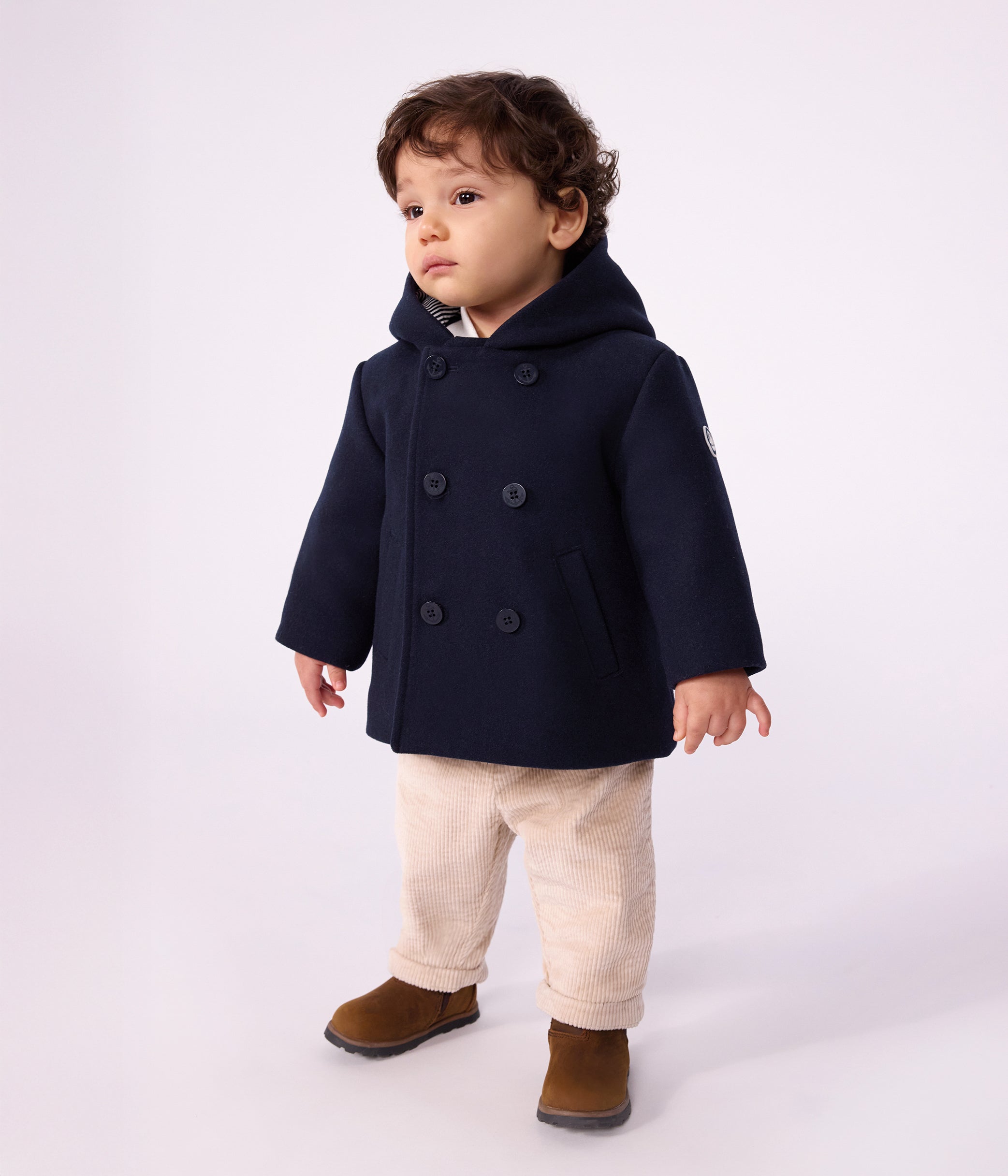 Petit Bateau - Baby's plain wool duffel coat