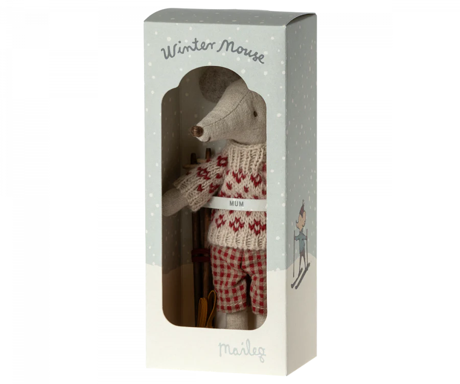 Maileg - Mother winter mouse with ski set