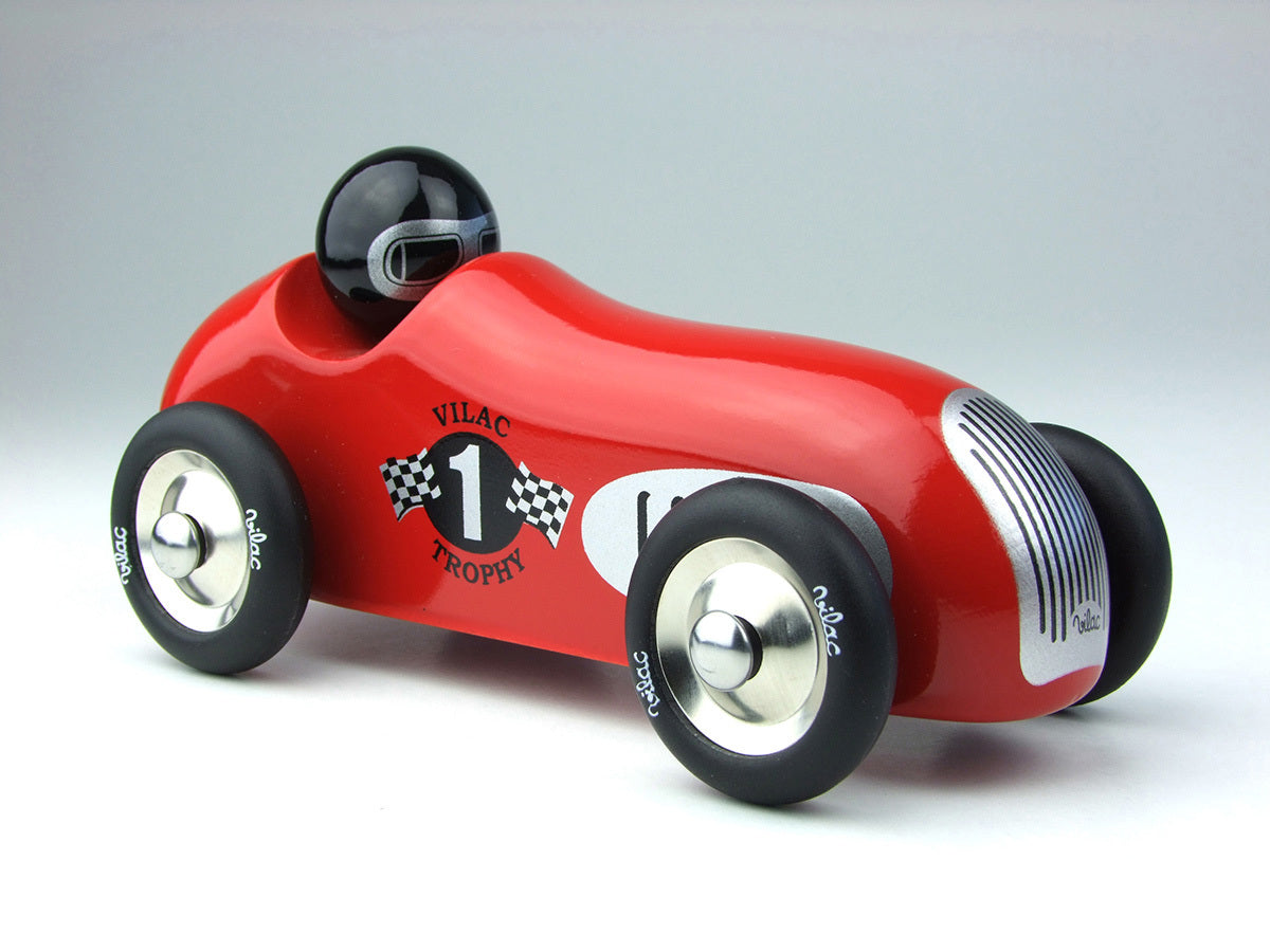 Vilac - Voiture de course vintage rouge