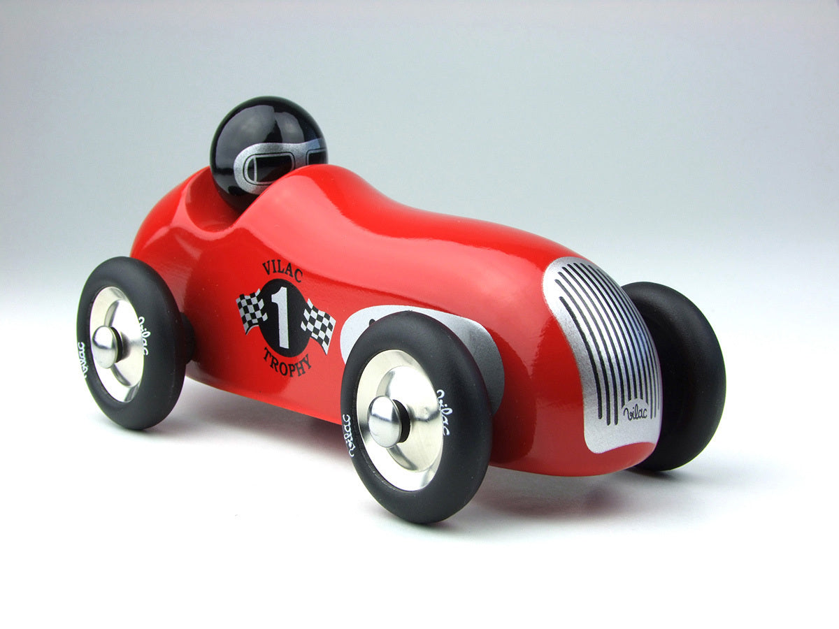 Vilac - Voiture de course vintage rouge