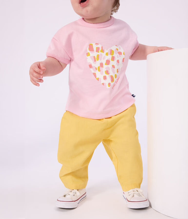 Petit Bateau - Pantalon bébé en coton/lin