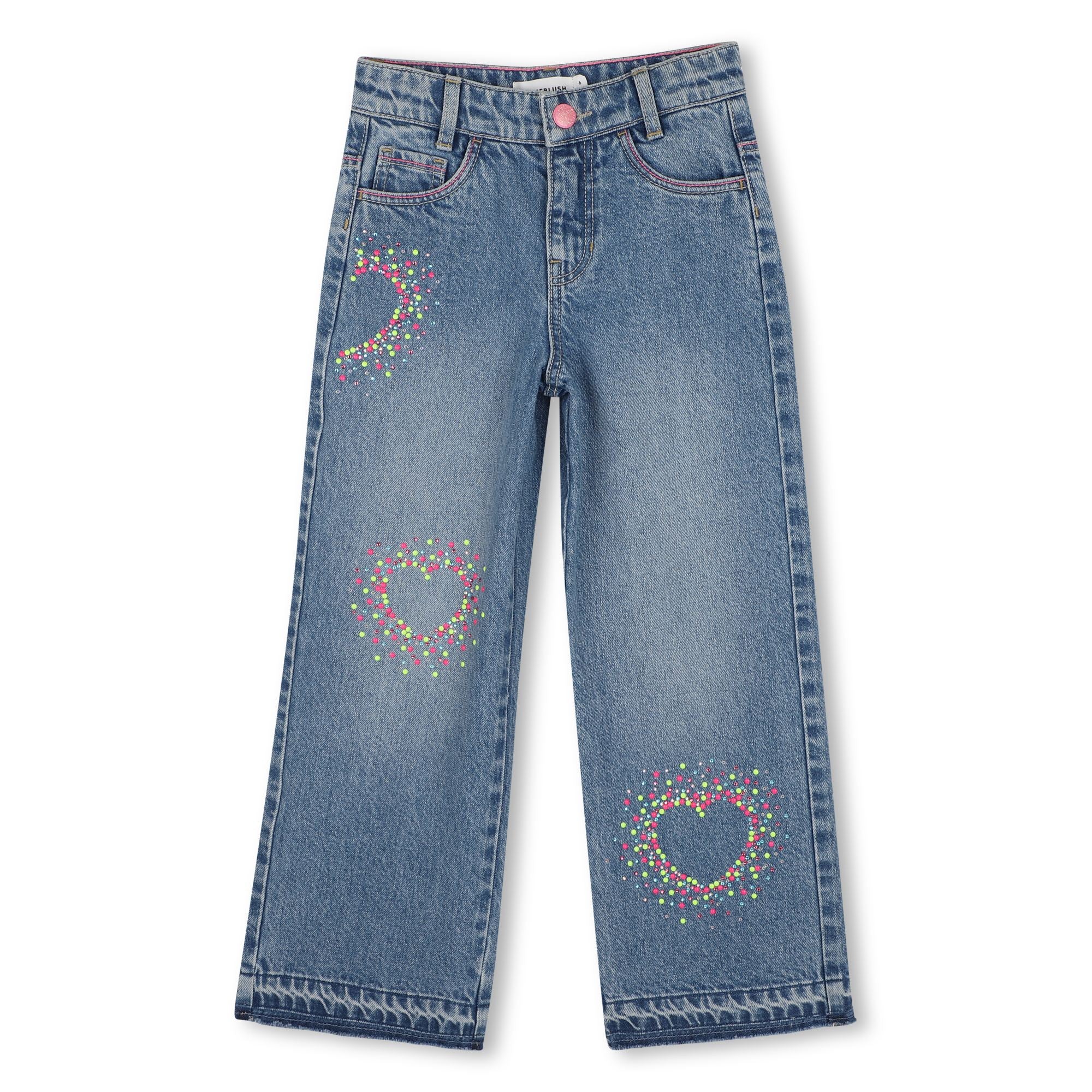 Billieblush - Heart Print Denim Trousers