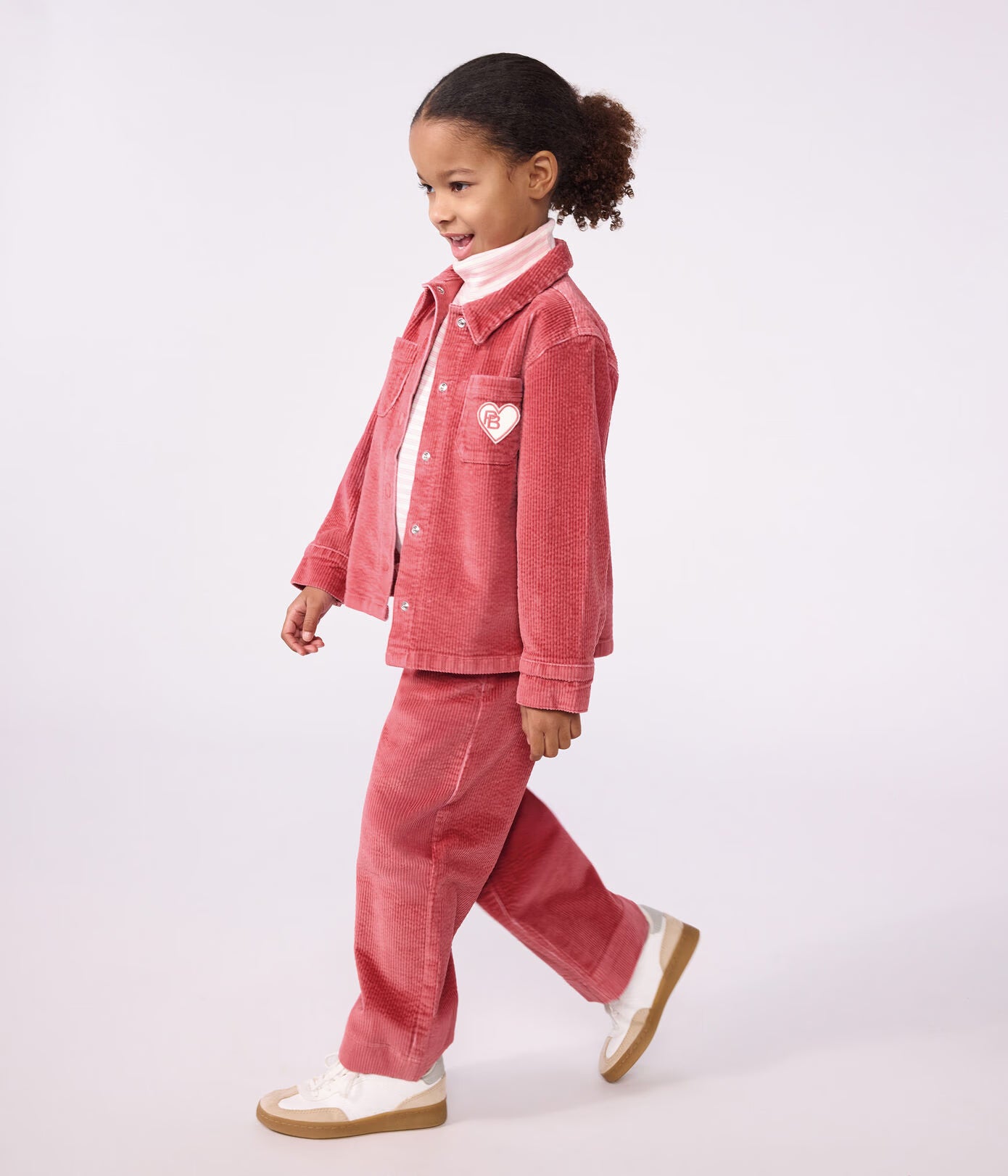 Petit Bateau - Pantalon wide leg enfant en velours