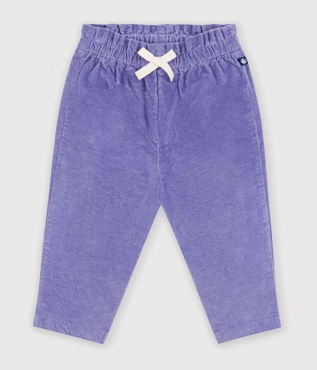 Petit Bateau - Pantalon bébé en velours uni