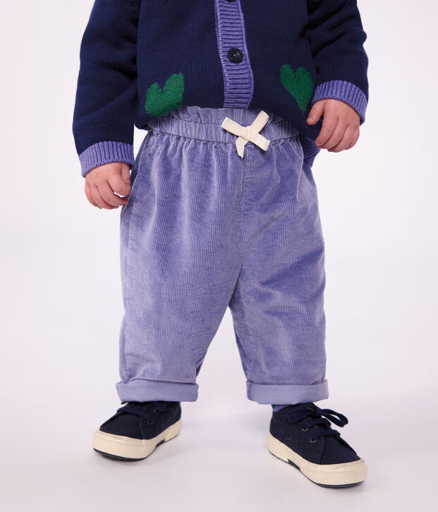 Petit Bateau - Pantalon bébé en velours uni