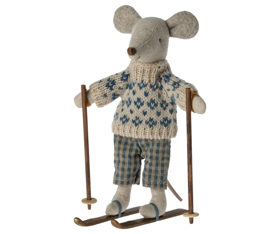 Maileg - Winter Father Mouse with ski set