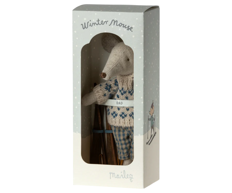 Maileg - Winter Father Mouse with ski set