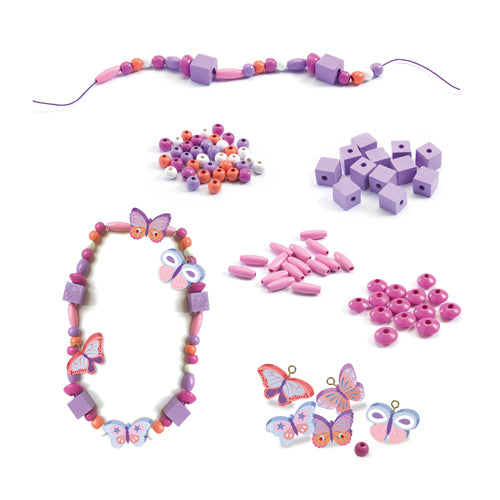 Djeco - Perles en bois : Papillons