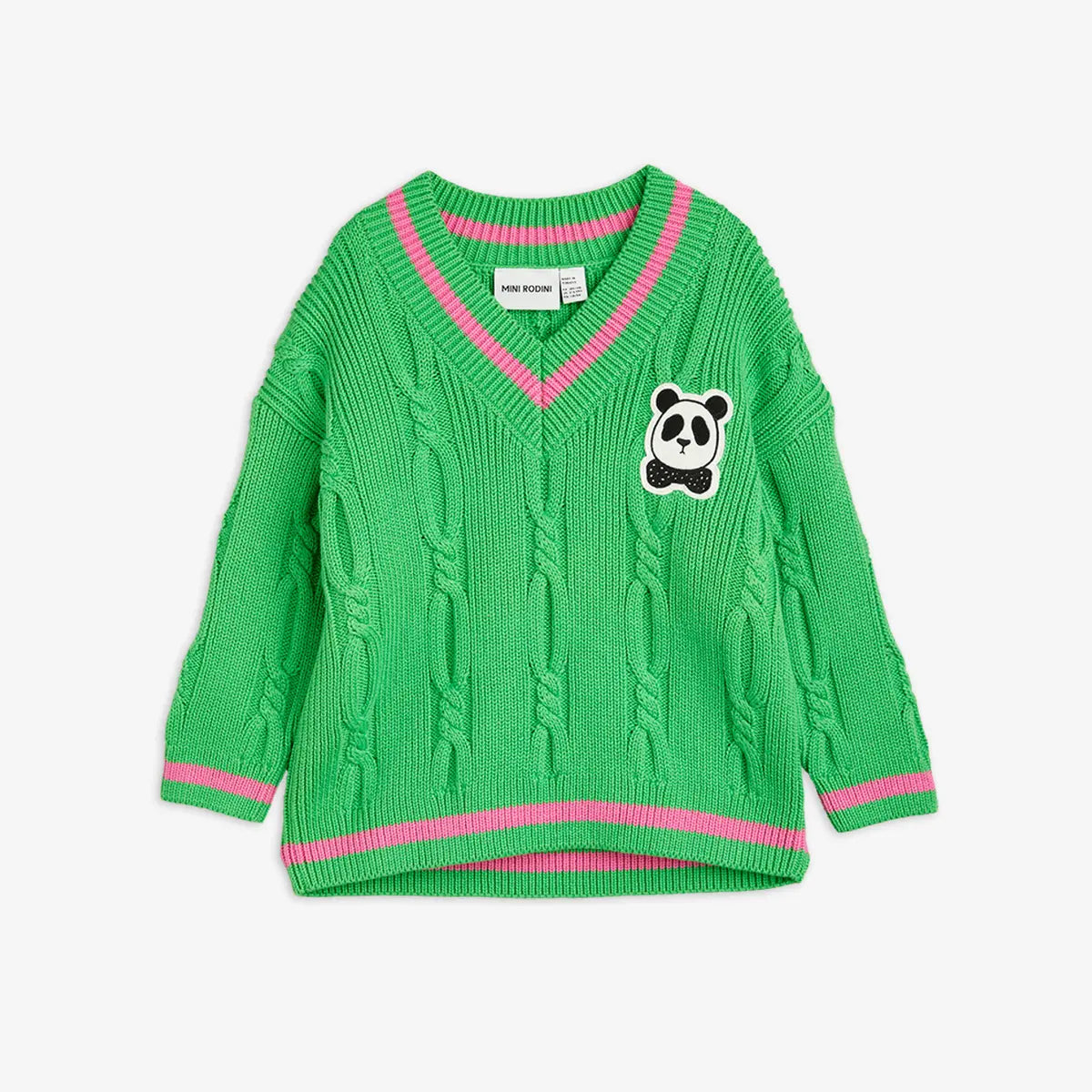 Mini Rodini - V-Neck Panda Sweater