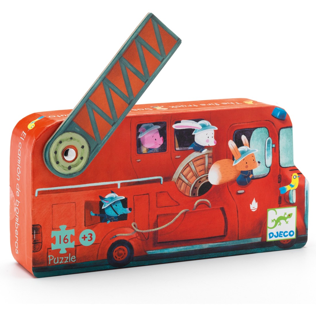 Djeco - Puzzle Silhouette : Le Camion de Pompier (16pcs)