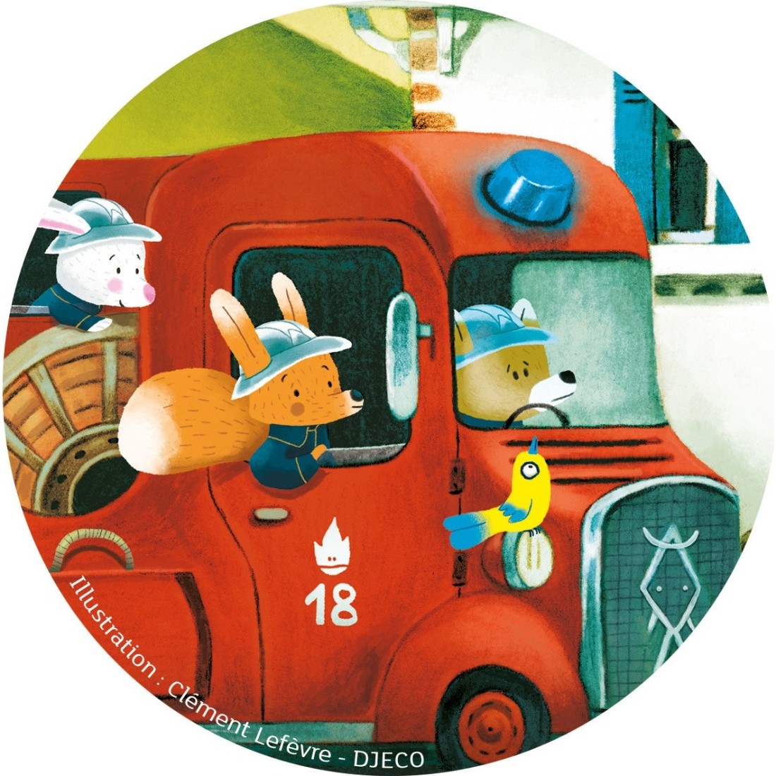 Djeco - Puzzle Silhouette : Le Camion de Pompier (16pcs)
