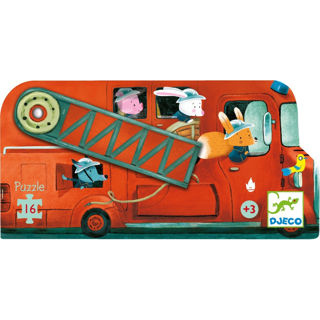 Djeco - Puzzle Silhouette : Le Camion de Pompier (16pcs)