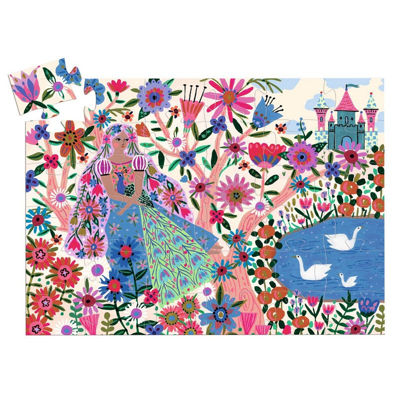 Djeco - Silhouette Puzzle: The princess and her peacock (36 pcs)