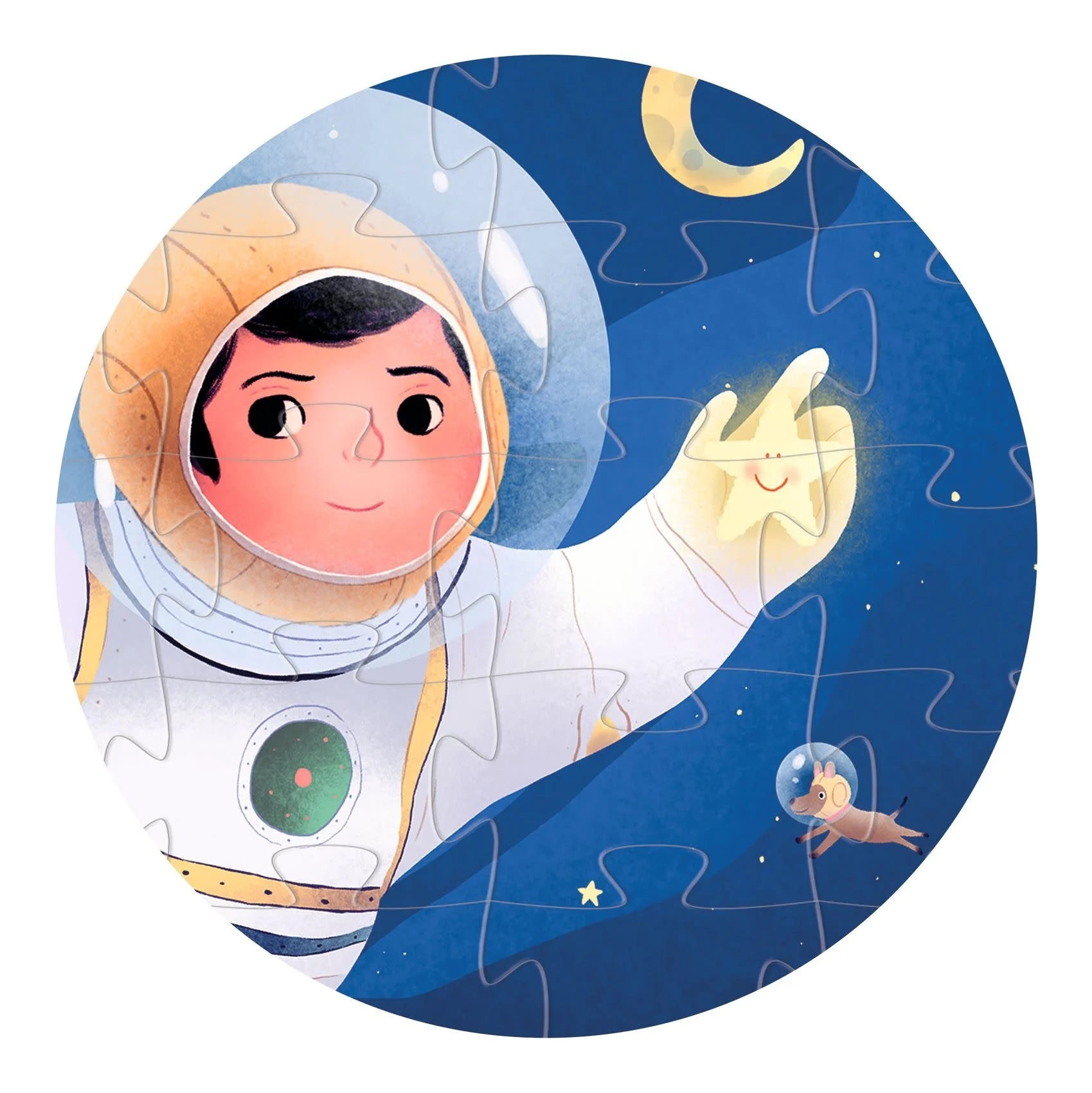 Djeco - Puzzle silhouette / Un astronaute dans la lune / 36 pcs