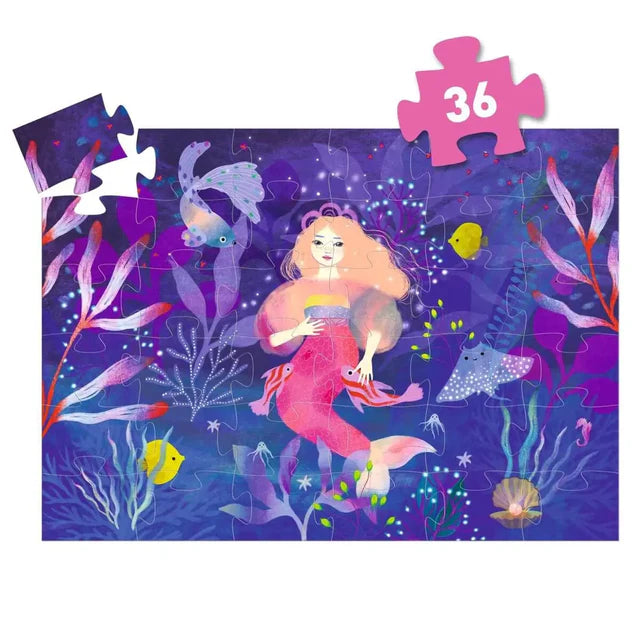Djeco - Puzzle silhouette / Ella, la sirène - 36pcs