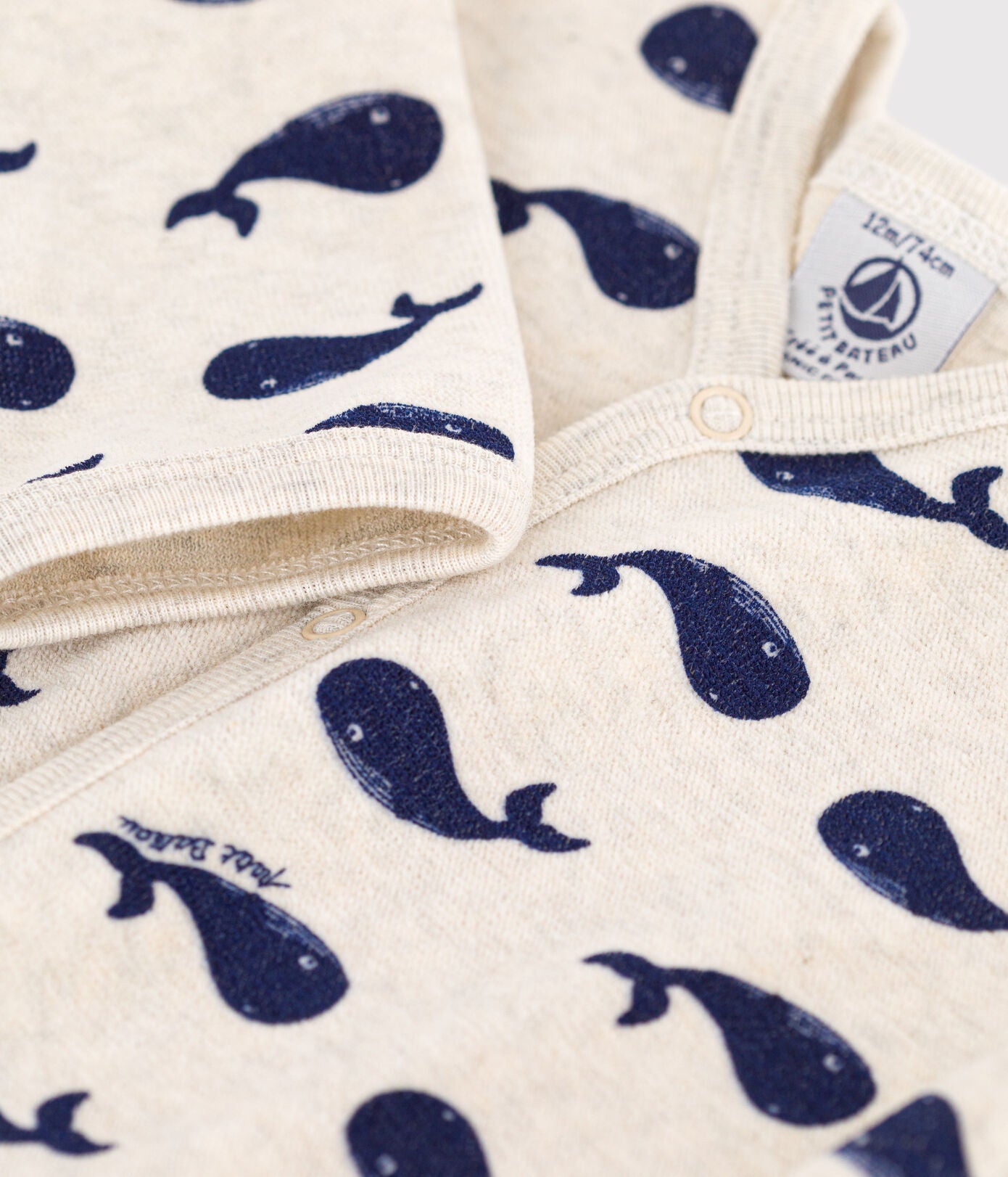 Petit Bateau - Pyjama Dors Bien Baleines en Velours