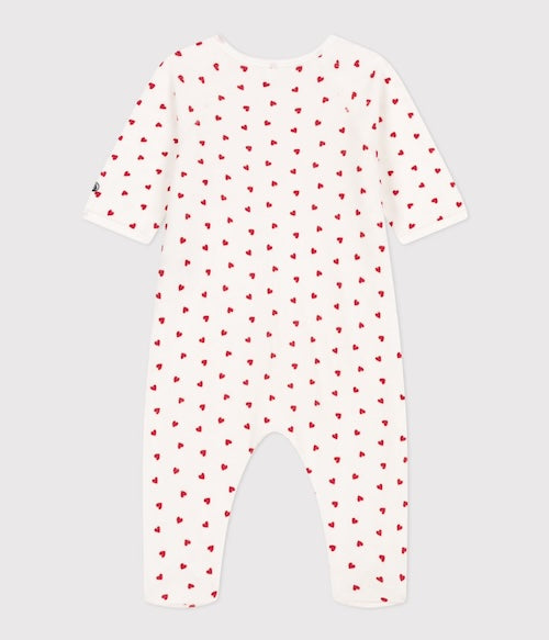 Petit Bateau - Babies' Heart Patterned Velour Pyjamas