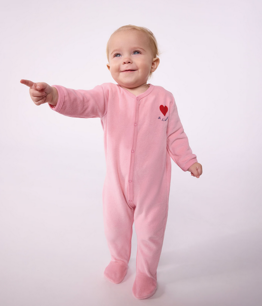 Petit Bateau - Pyjama Dors Bien en velours uni
