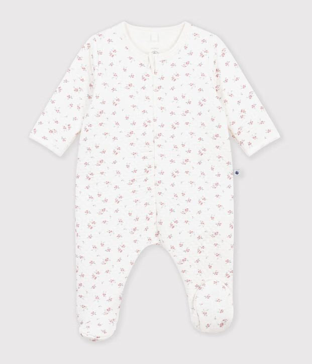 Petit Bateau - Babies' floral print double-sided interlock pajamas