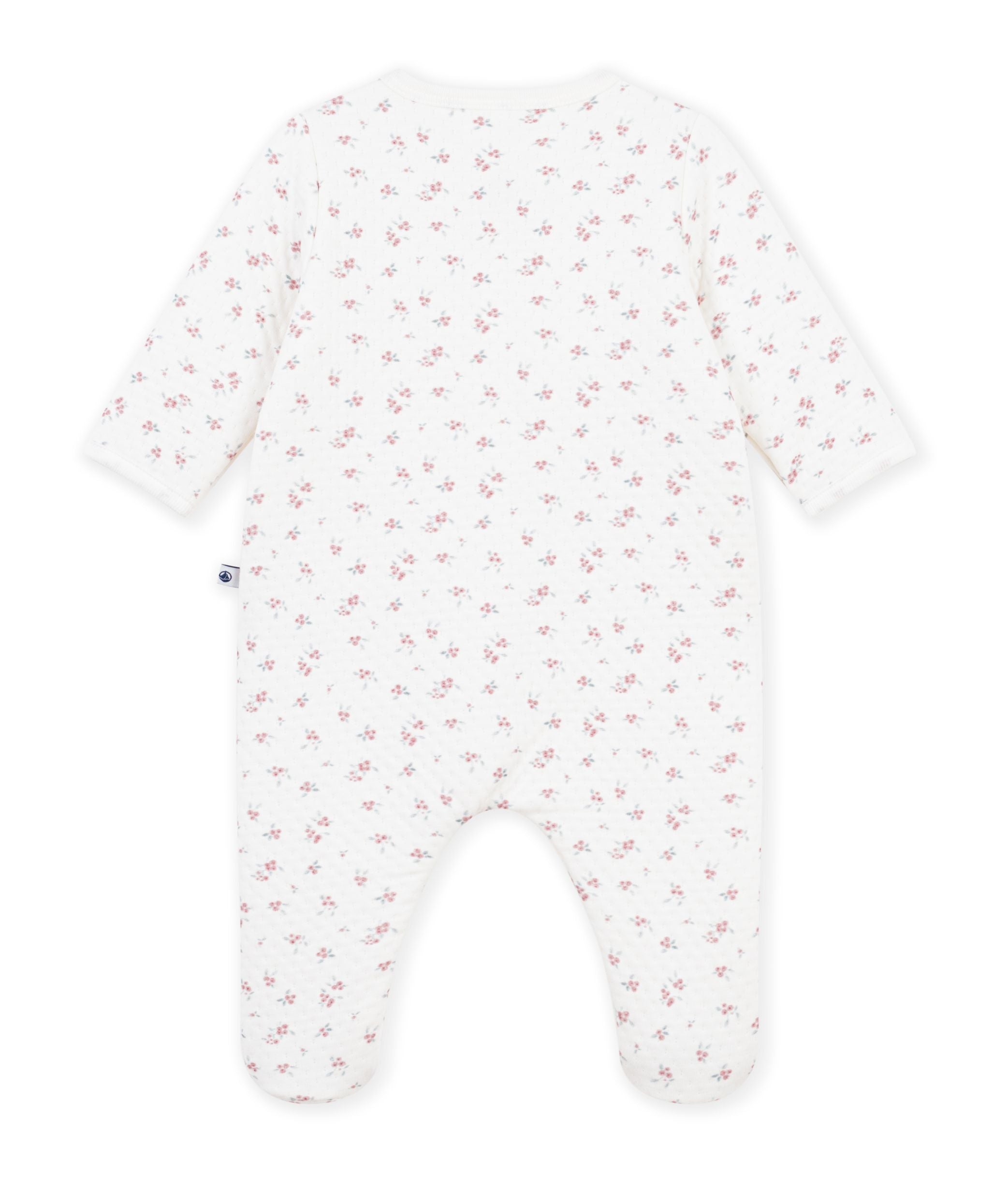 Petit Bateau - Babies' floral print double-sided interlock pajamas