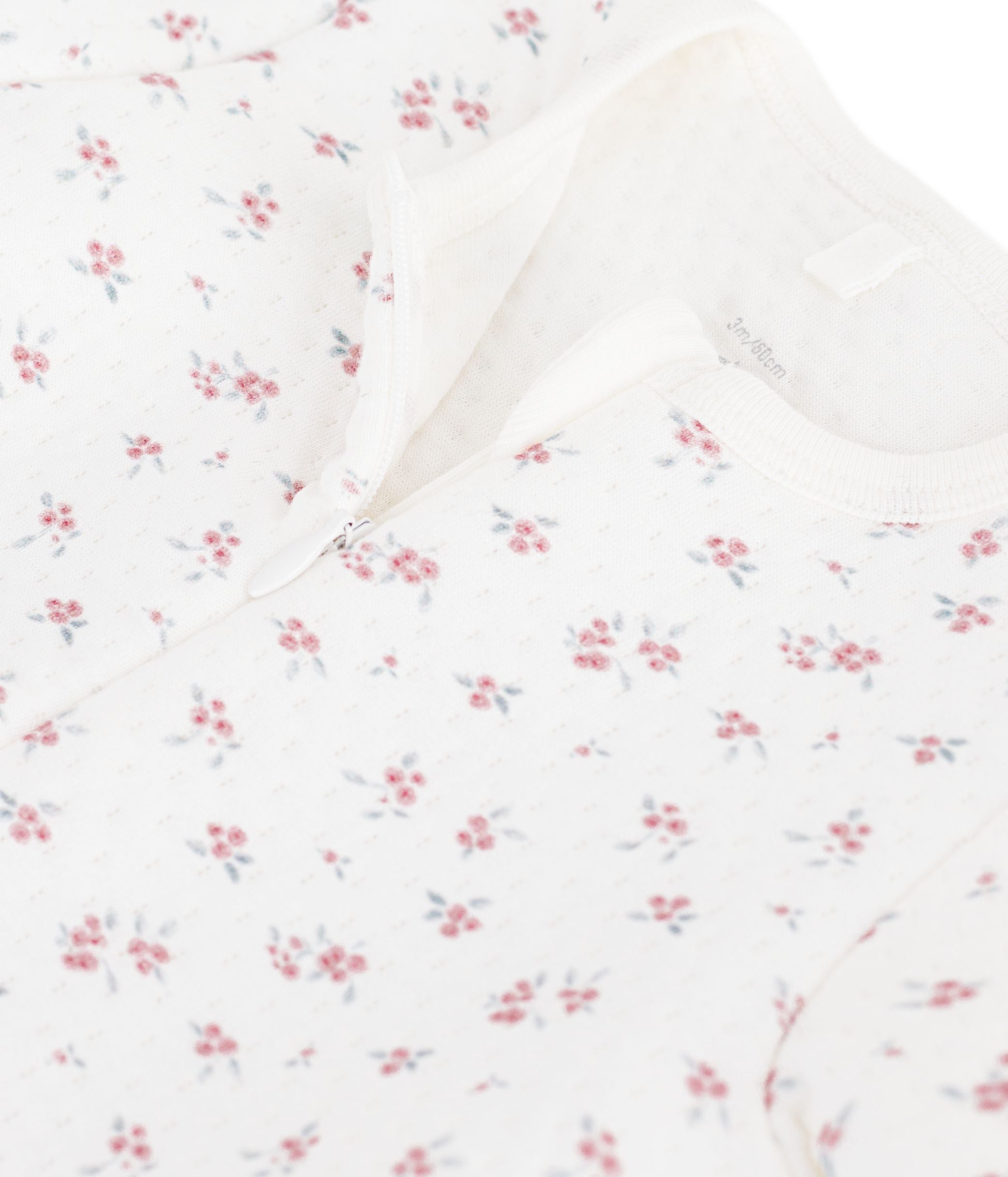 Petit Bateau - Babies' floral print double-sided interlock pajamas