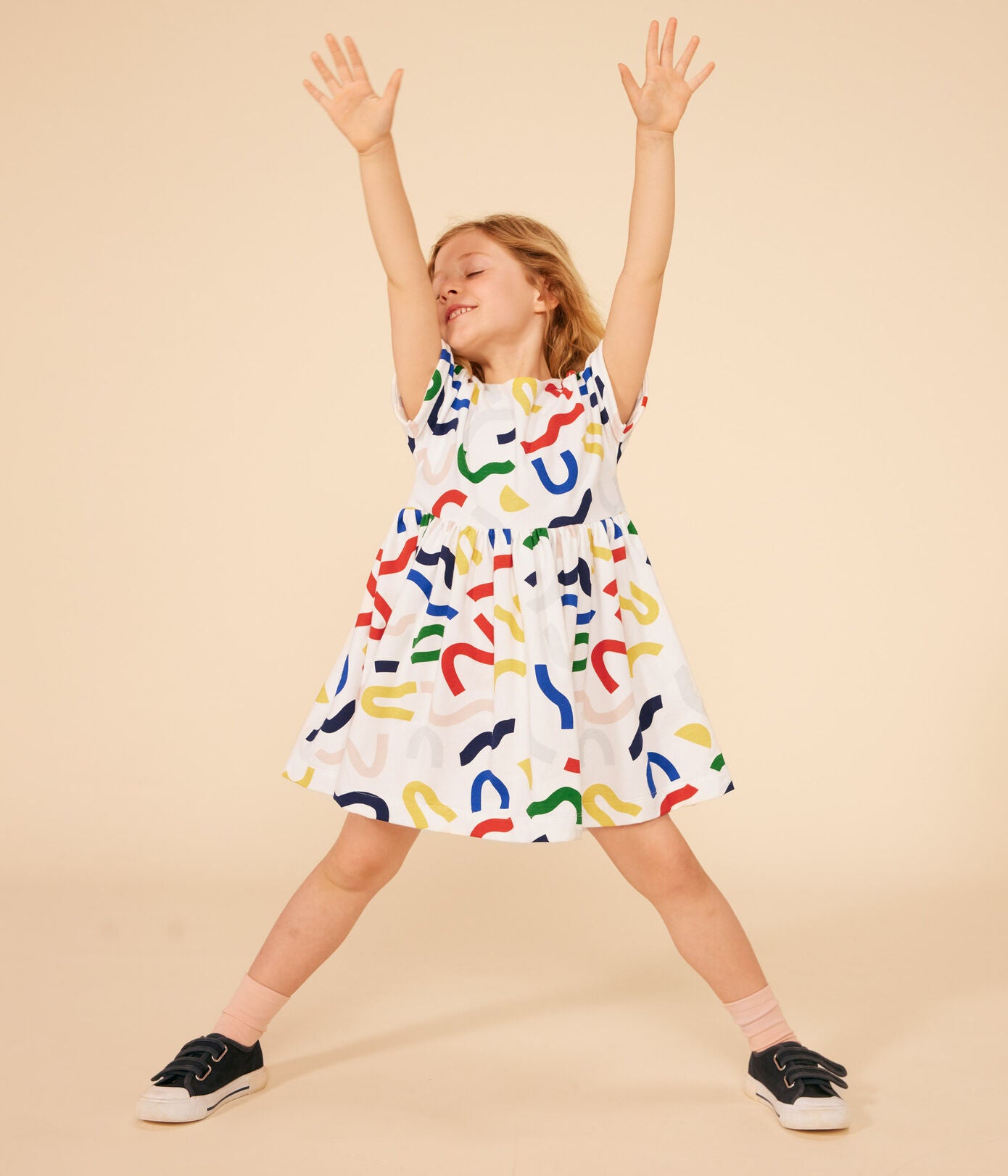 Petit Bateau - Robe à Manches Courtes