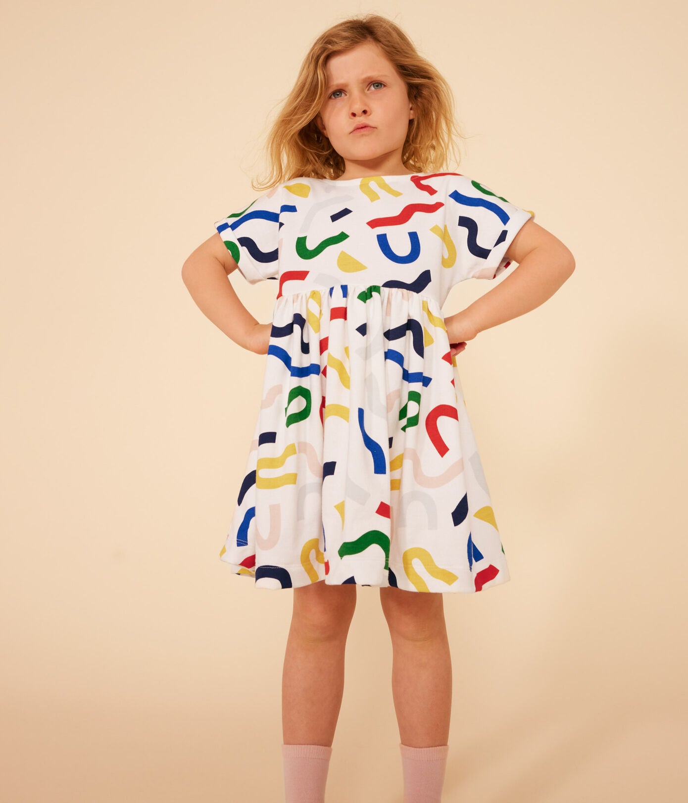 Petit Bateau - Robe à Manches Courtes