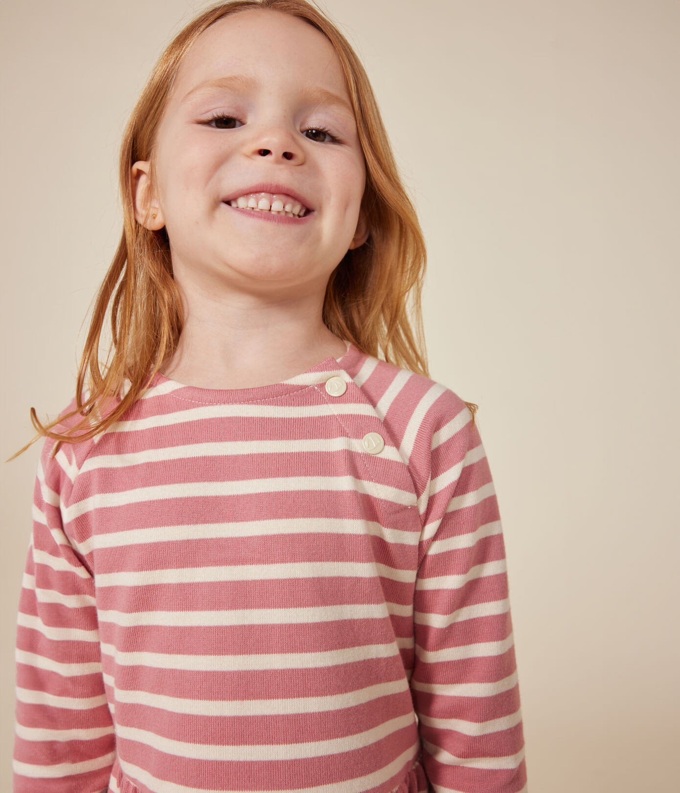 Petit Bateau - Robe à Manches Longues Rayée